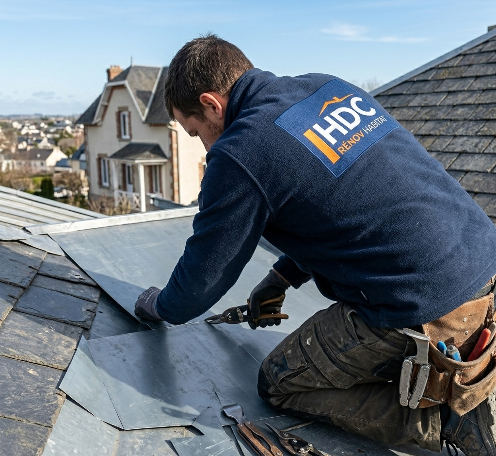 Travaux de zinguerie, noues et façonnage de toiture par HDC Rénov Habitat